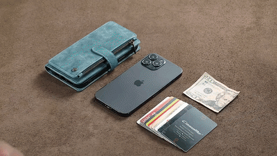 Urban All-in-One Wallet Phone Case with 10 Card Slots, Zipper Pocket & Kickstand