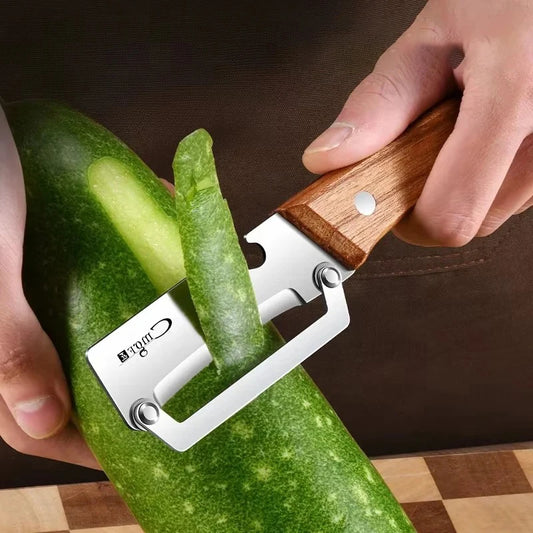 Heavy Duty Stainless Steel Wood Handle Fruit Peeler