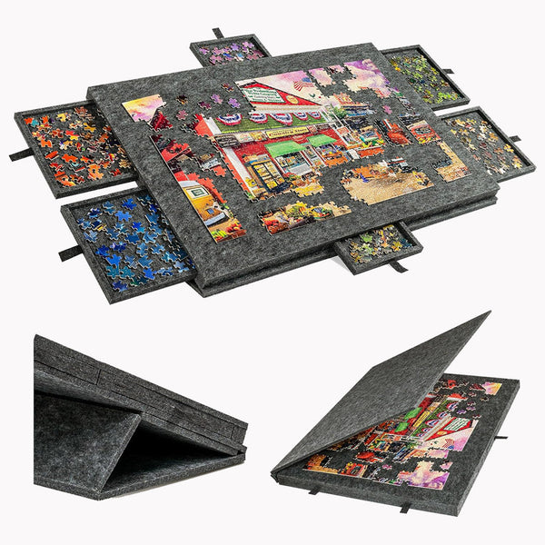 TiltEase Portable Puzzle Board with Drawers (Up to 1000 Pieces)