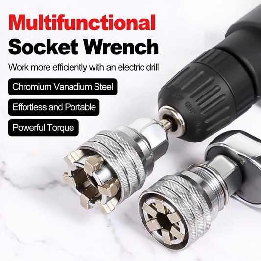 FlexDrive Universal Socket Adapter Set (10–19mm) – 3/8" Ratchet Compatible